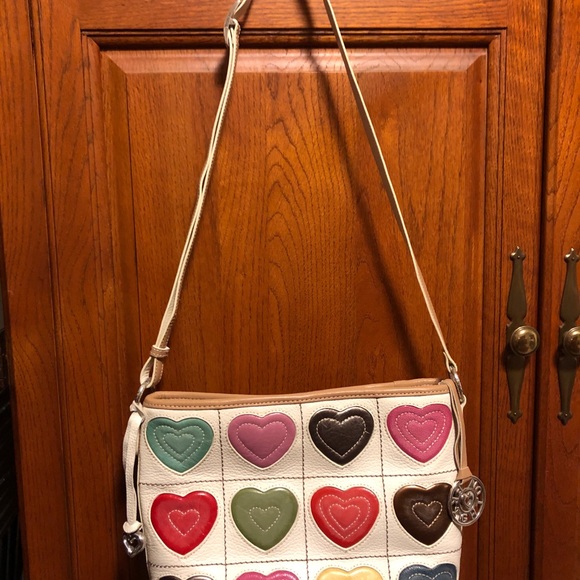 Brighton Handbags - Brighton white & pastel valentine purse.